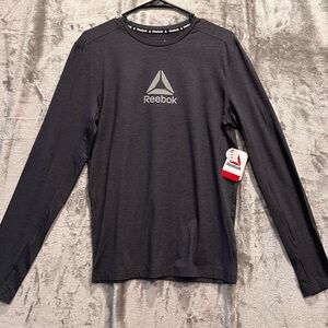 Reebok Men's Charcoal Long Sleeve Tee NWT